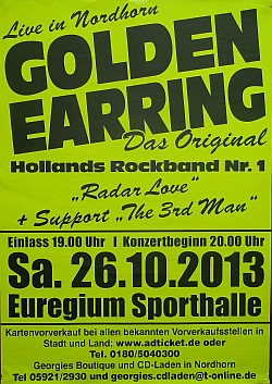Golden Earring Nordhorn October 26, 2013 show announcement